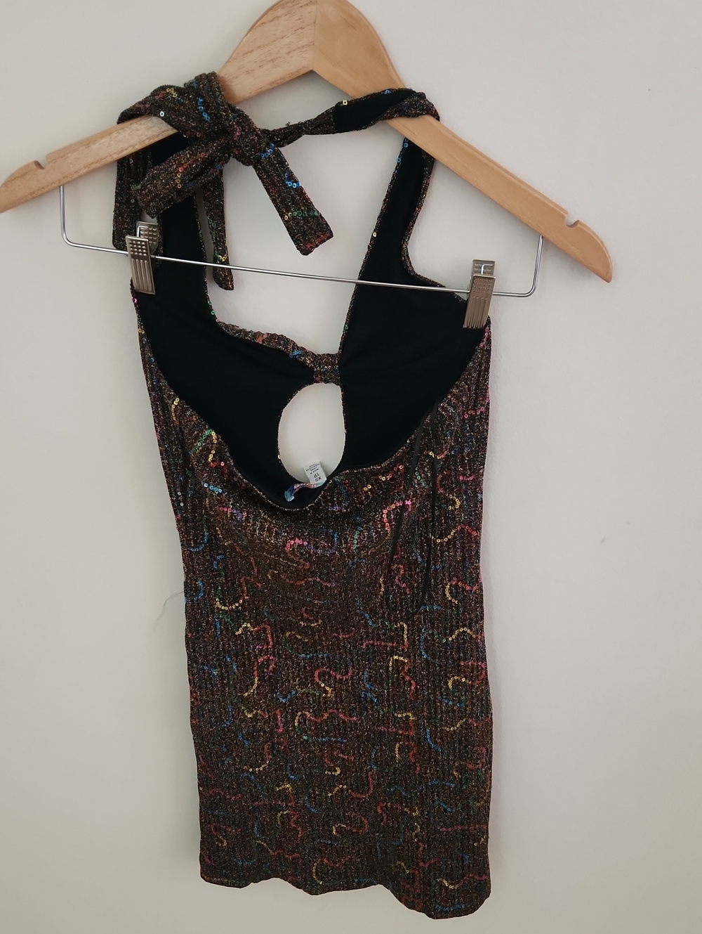 NWT Urban Outfitters Gemma Sparkly Halter Mini Dress XS - Picture 8 of 8